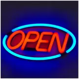 LED Oval Open Sign Board 58x30cm with hanging Chain and a remote control